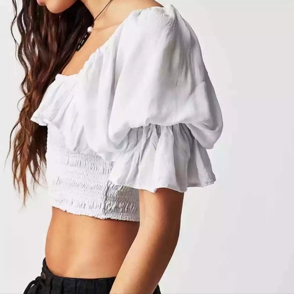 NWT Jen's Pirate Booty Free People Collab Bethany Puff Sleeve Blouse XS - Picture 4 of 11